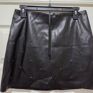 House of Harlow 1960 Black Mini Skirt with Silver Studs
